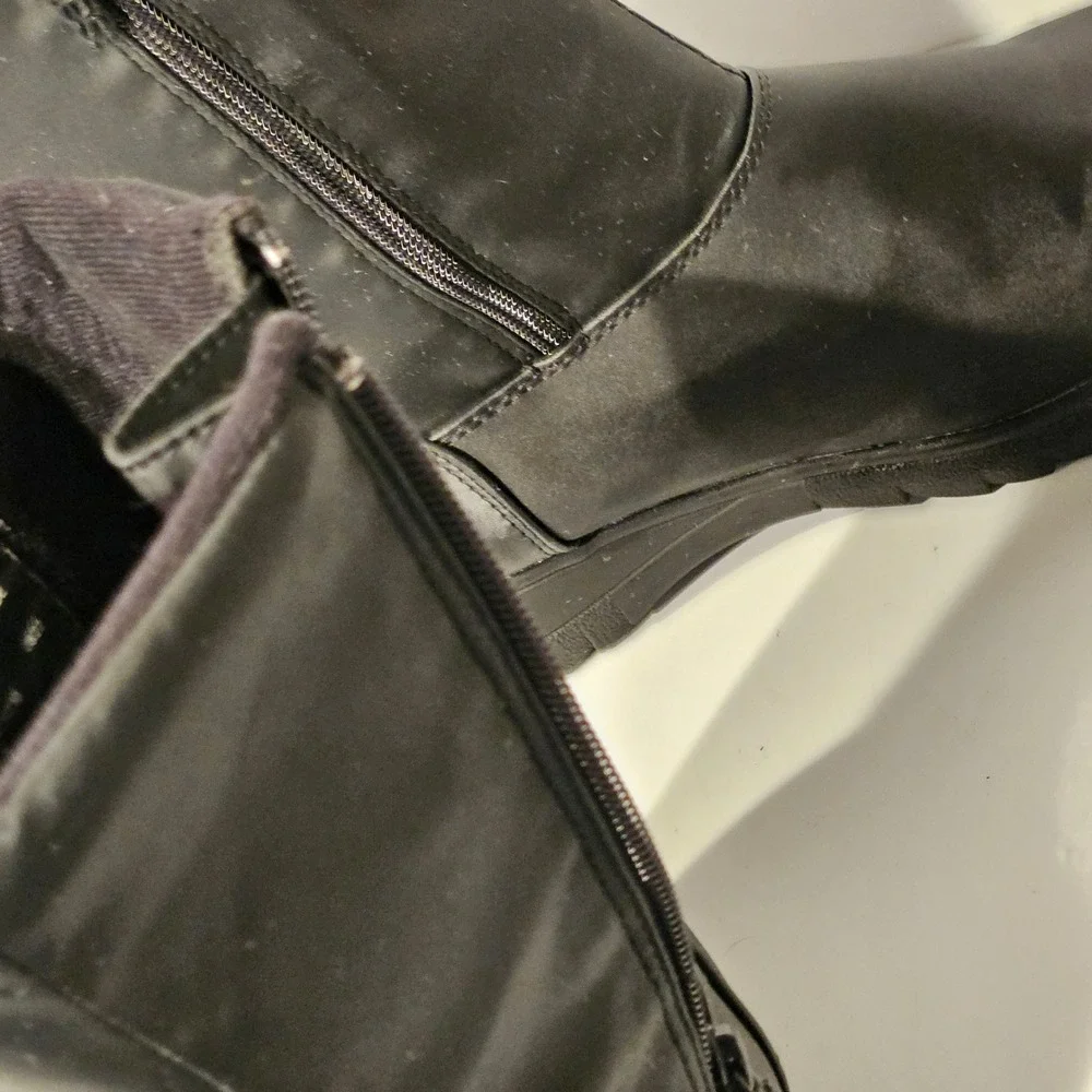 Totes Gina Winter Boots Women 10 Black Side Zip Mid Calf GinaBlack 21699
